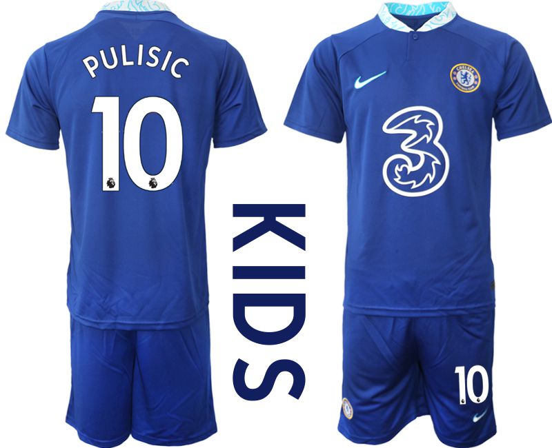 Youth 2022-2023 Club Chelsea FC home blue #10 Soccer Jersey->youth soccer jersey->Youth Jersey